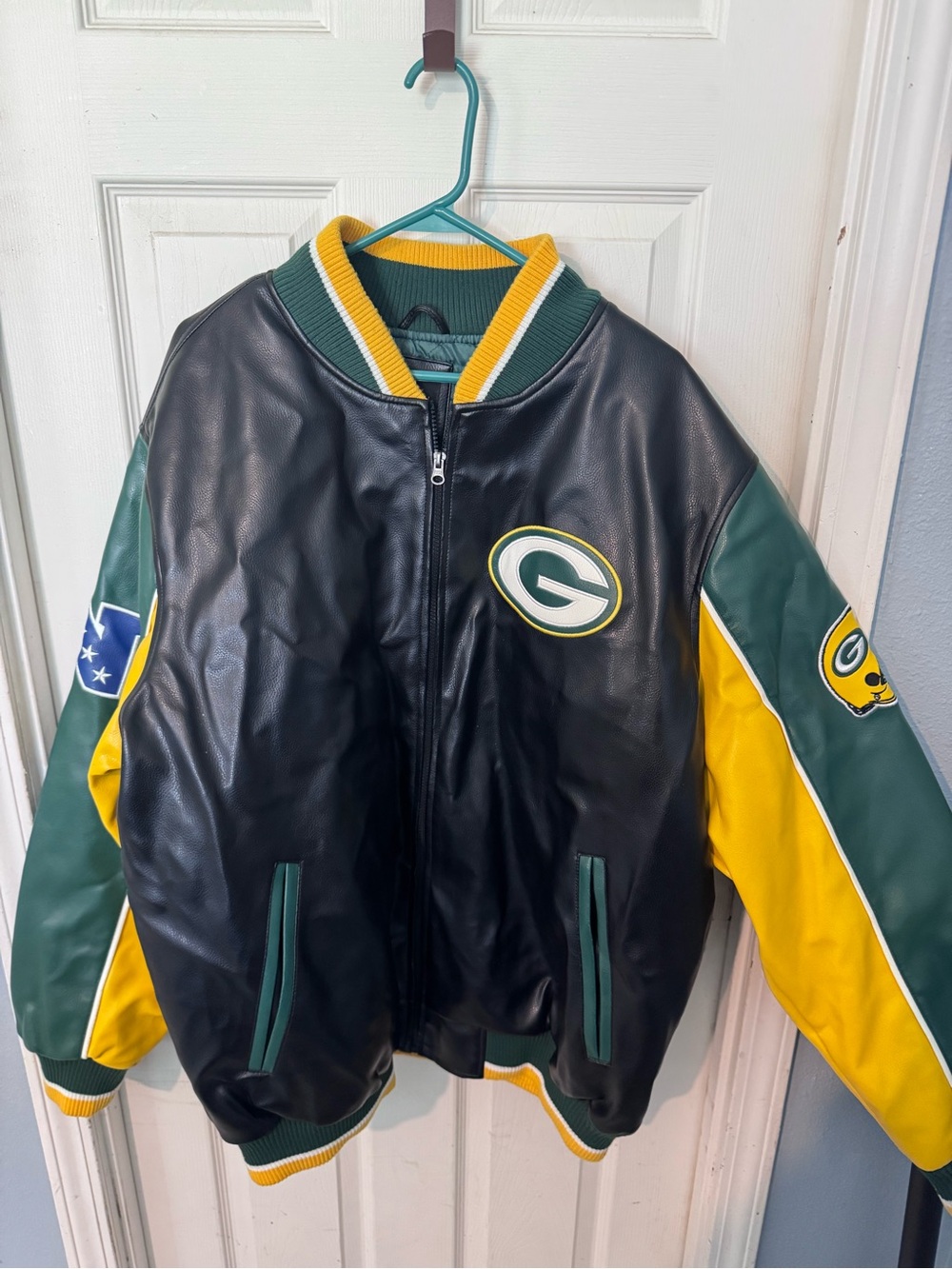 NFL Green, Gold & Black Team Leather Jacket
